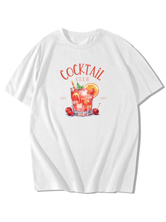 Coctail Club Baskılı Oversize T-Shirt