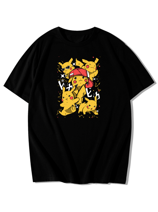 Pikachu Baskılı Oversize Tişört